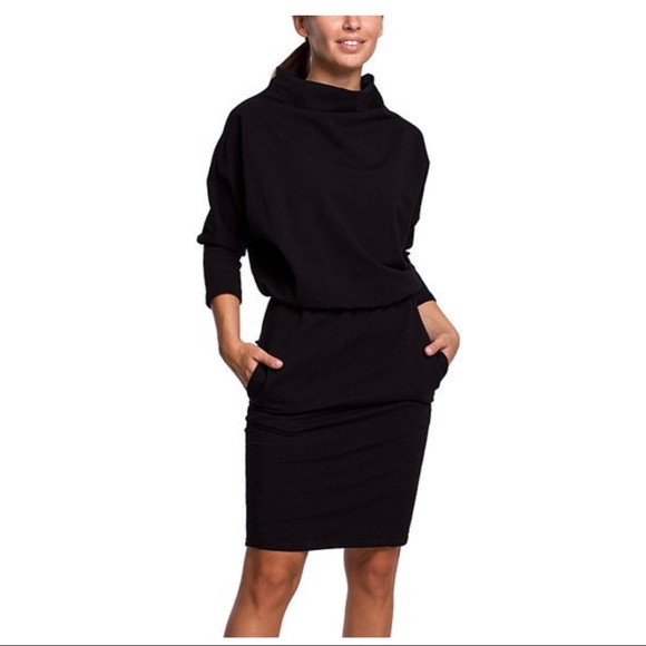 BeWear Dresses & Skirts - NWT BLACK MOCK NECK BLOUSON BUSINESS CASUAL DRESS